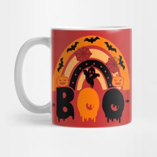 BOO | Halloween | With Ghost, Bats, Fun Rainbow And Jack-O-Lanterns Mug